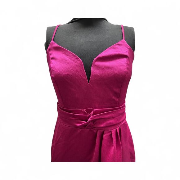 Express Slip Cami Tulip Dress Womens S Fuschia Party Cocktail Formal Evening NWT - Picture 6 of 9